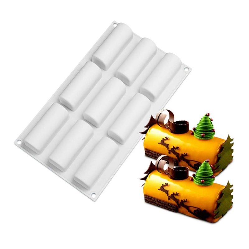 Joyeee Silicone Mousse Cake Mold, 3D Cylindre Cake Mold Trays/Pastry Desserts Mould, Food Grade, for Halloween Christmas Cake Dessert Mousse Chocolate Chiffon Truffle Cheesecake Ice cream Brownie - Image 1